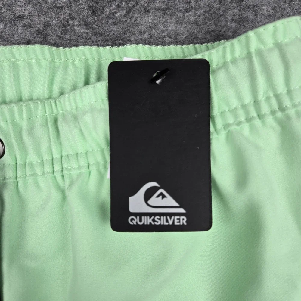 Quiksilver Swim Trunks Men's Small Volley Shorts Lime Green Board Shorts Lined